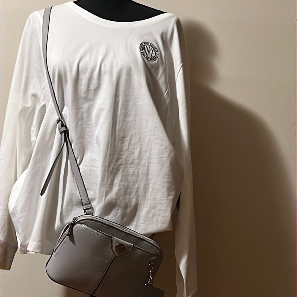 Anne Klein light grey crossbody handbag